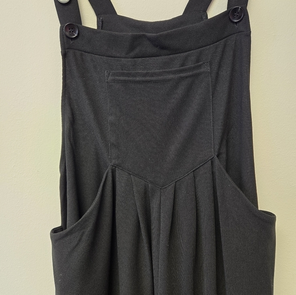 Halara Waffle Knit Adjustable Jumpsuit Overalls Black L - Picture 8 of 12